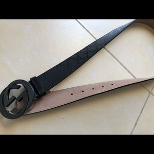 Black used leather belt